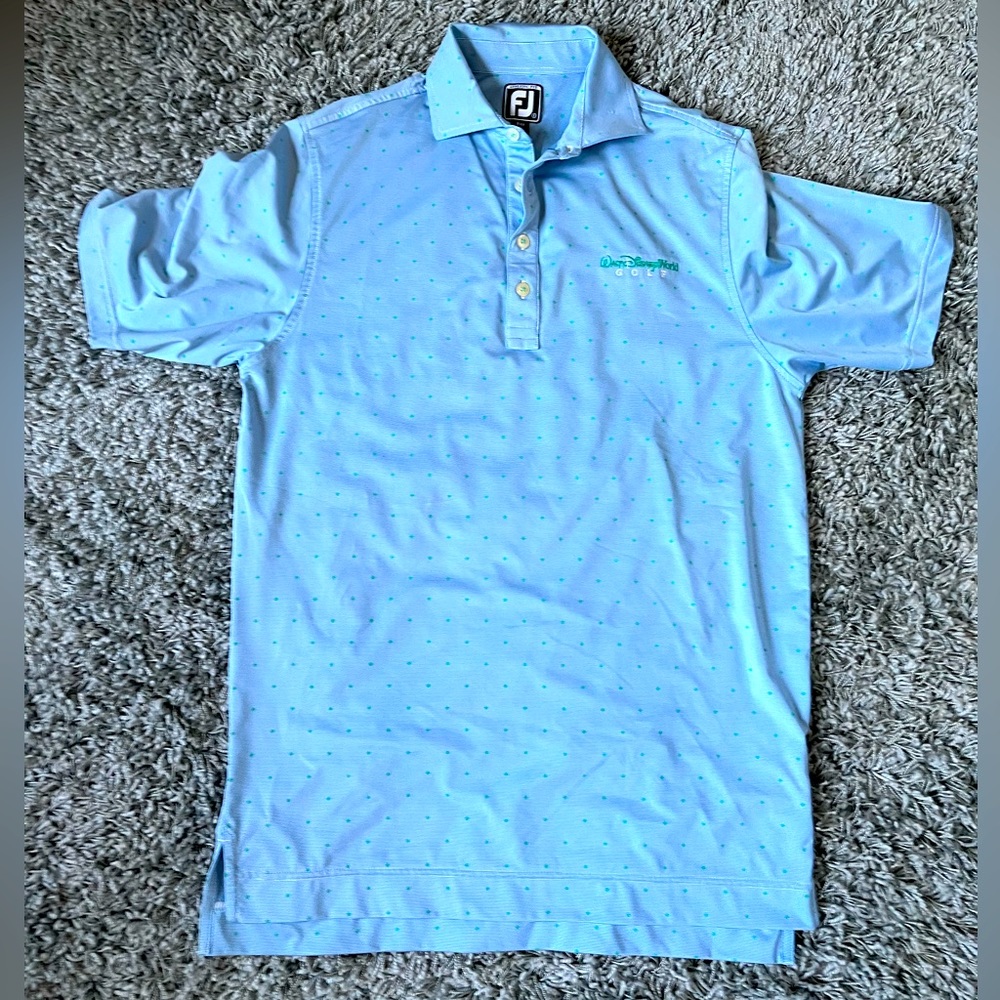 Footjoy Disney Golf Polo Collared Shirt size SMALL - Blue. WDW - athletic sports